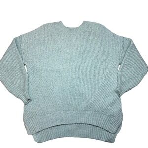 American Eagle‎ Light Blue Marled Knit Sweater Pullover Size Small Chunky Knit